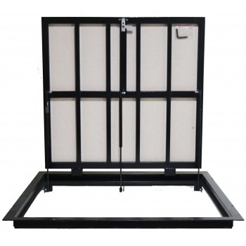 Grīdas tērauda tehniskā (revīzijas) lūka izmērs 100 cm x 100 cm